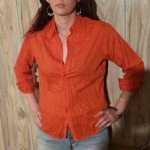 Orange button down shirt